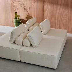 2er-Set 2-Sitzer Sofas mit Bouclé-Bezug für ein modulares Sofa
