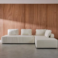2er-Set 2-Sitzer Sofas mit Bouclé-Bezug für ein modulares Sofa