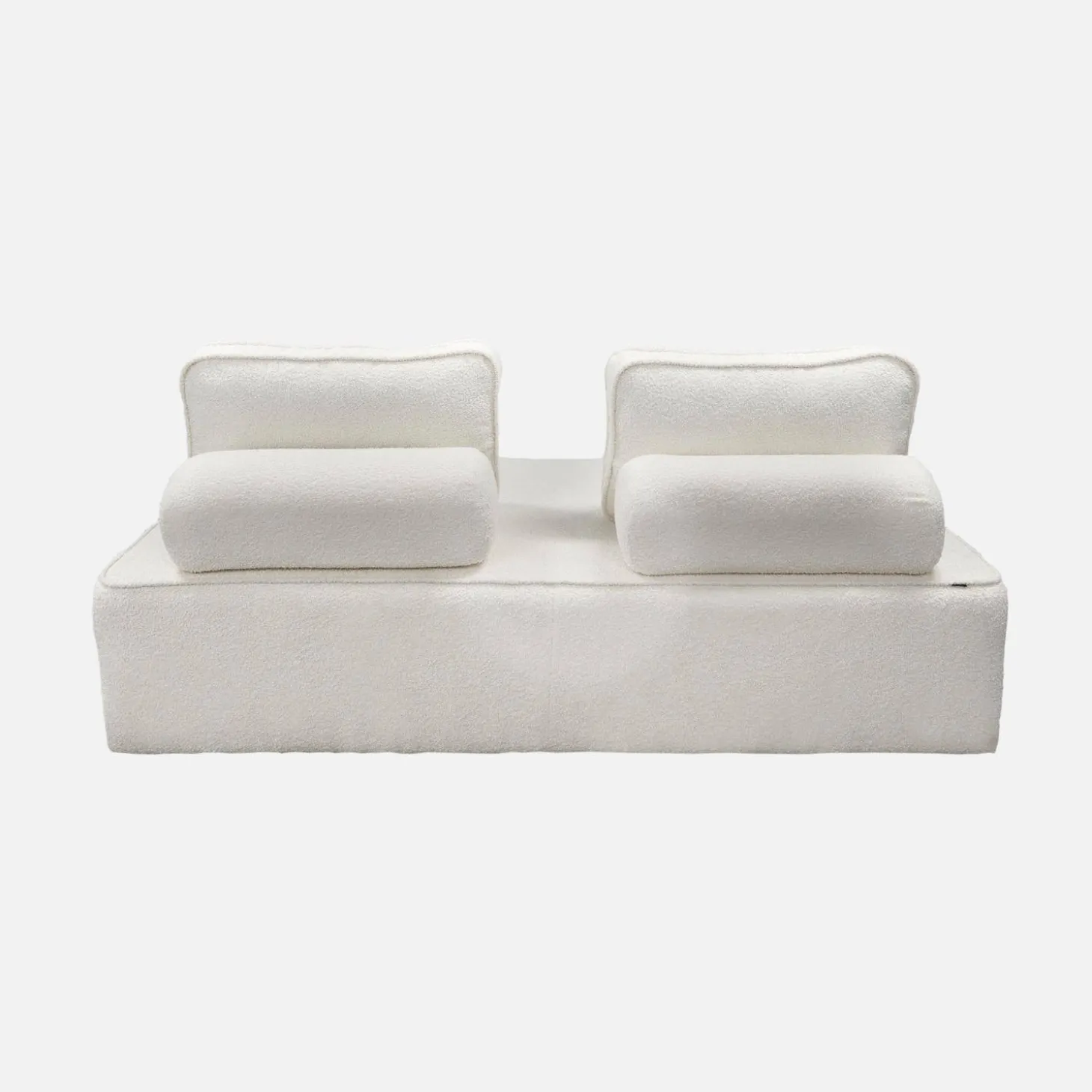 2er-Set 2-Sitzer Sofas mit Bouclé-Bezug für ein modulares Sofa