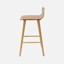 2er-Set skandinavische Barhocker aus Heveaholz