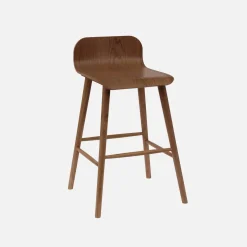 2er-Set skandinavische Barhocker aus Heveaholz