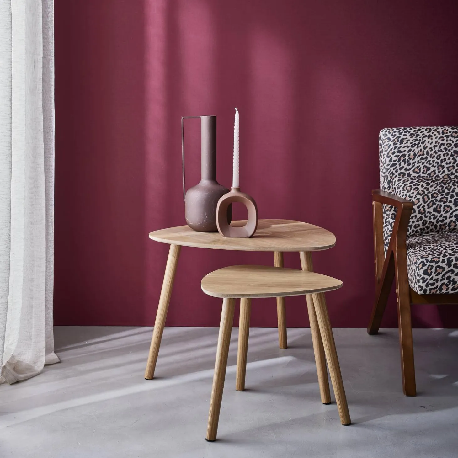 2er Set skandinavische Satztische aus MDF