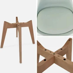 4er-Set skandinavische Stühle mit Holzbeinen