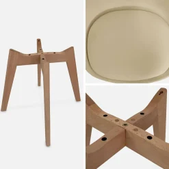 4er-Set skandinavische Stühle mit Holzbeinen