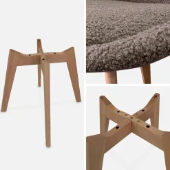 4er-Set skandinavische Stühle mit Holzbeinen