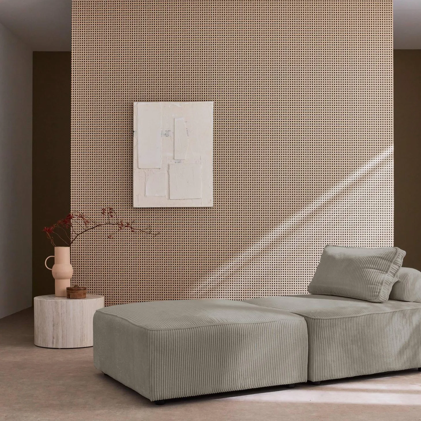 2er-Set Sofa-Modul-Sessel mit Cordbezug