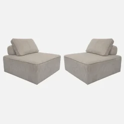 2er-Set Sofa-Modul-Sessel mit Cordbezug