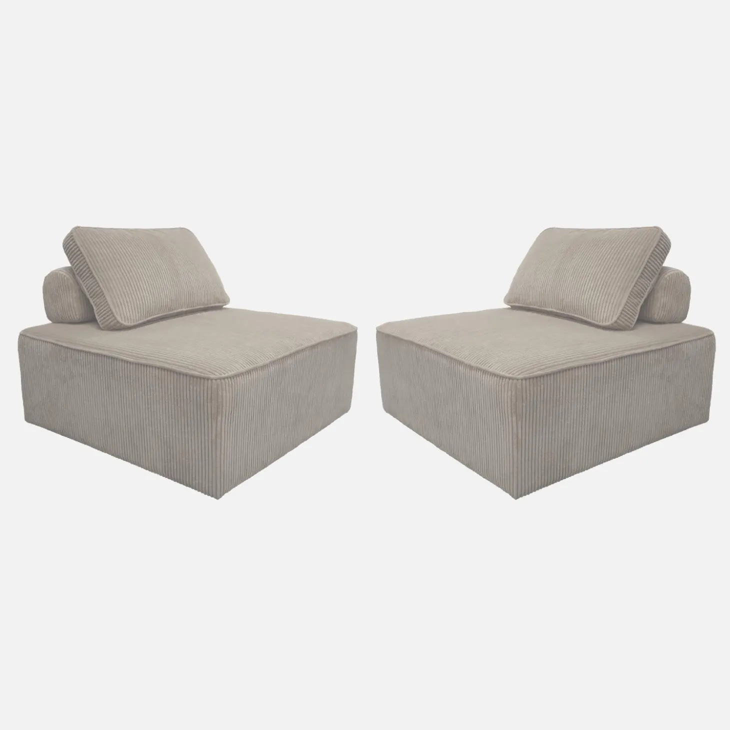 2er-Set Sofa-Modul-Sessel mit Cordbezug