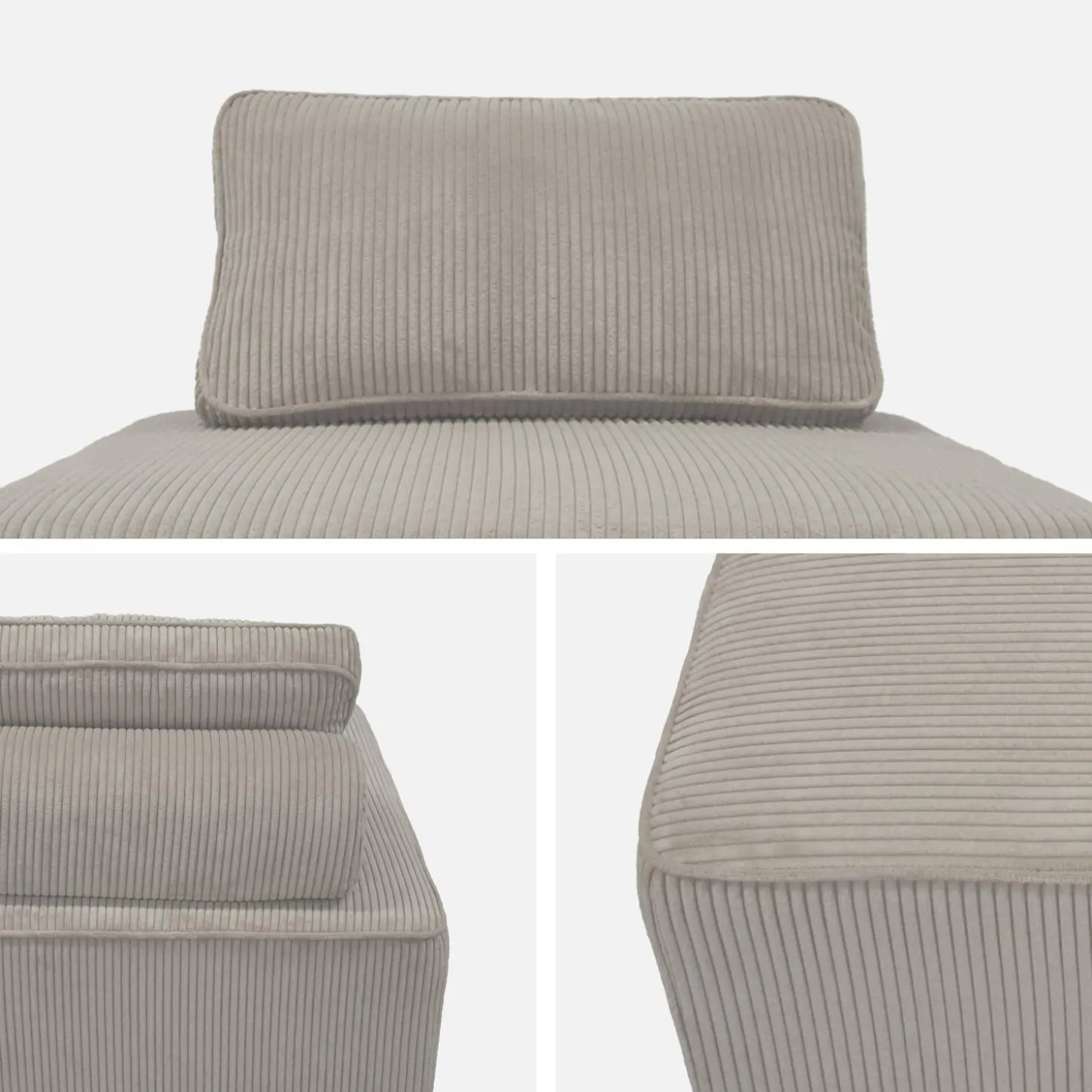 2er-Set Sofa-Modul-Sessel mit Cordbezug