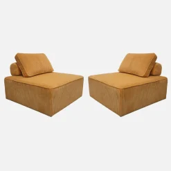 2er-Set Sofa-Modul-Sessel mit Cordbezug