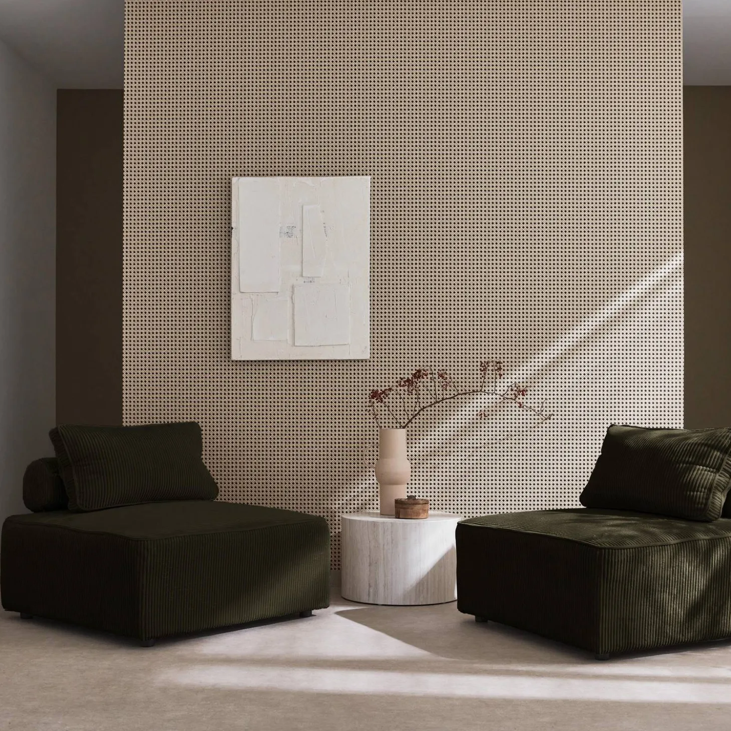 2er-Set Sofa-Modul-Sessel mit Cordbezug
