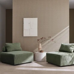 2er-Set Sofa-Modul-Sessel mit Cordbezug