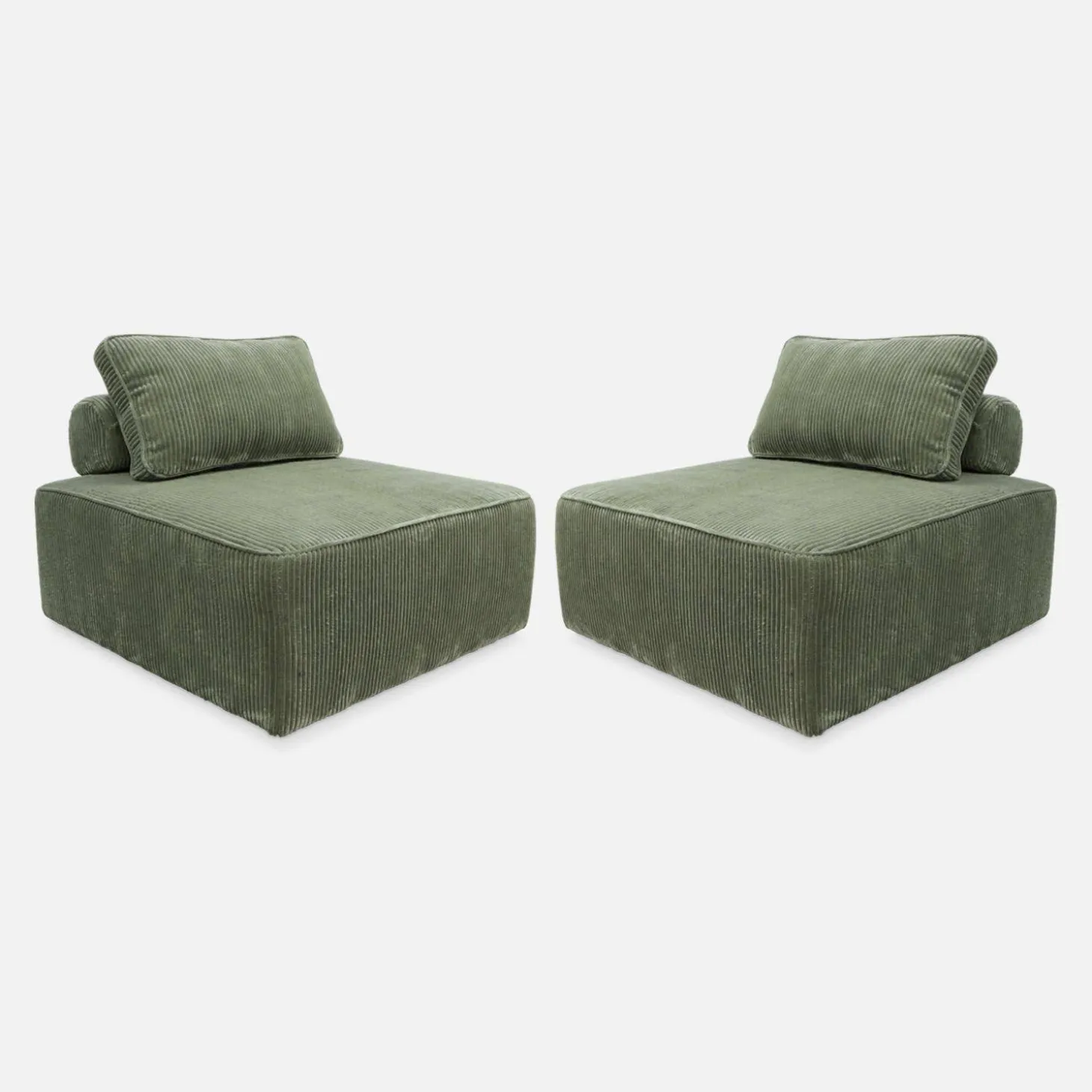 2er-Set Sofa-Modul-Sessel mit Cordbezug