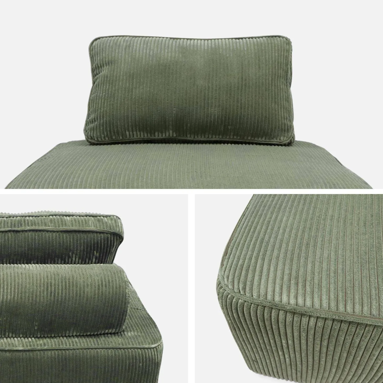 2er-Set Sofa-Modul-Sessel mit Cordbezug