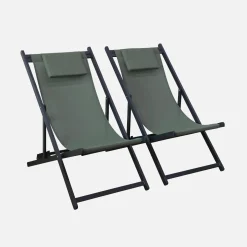 2er-Set Sonnenliegen aus Aluminium, mehrfach verstellbar