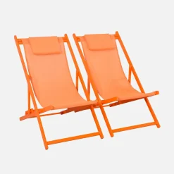 2er-Set Sonnenliegen aus Aluminium, mehrfach verstellbar