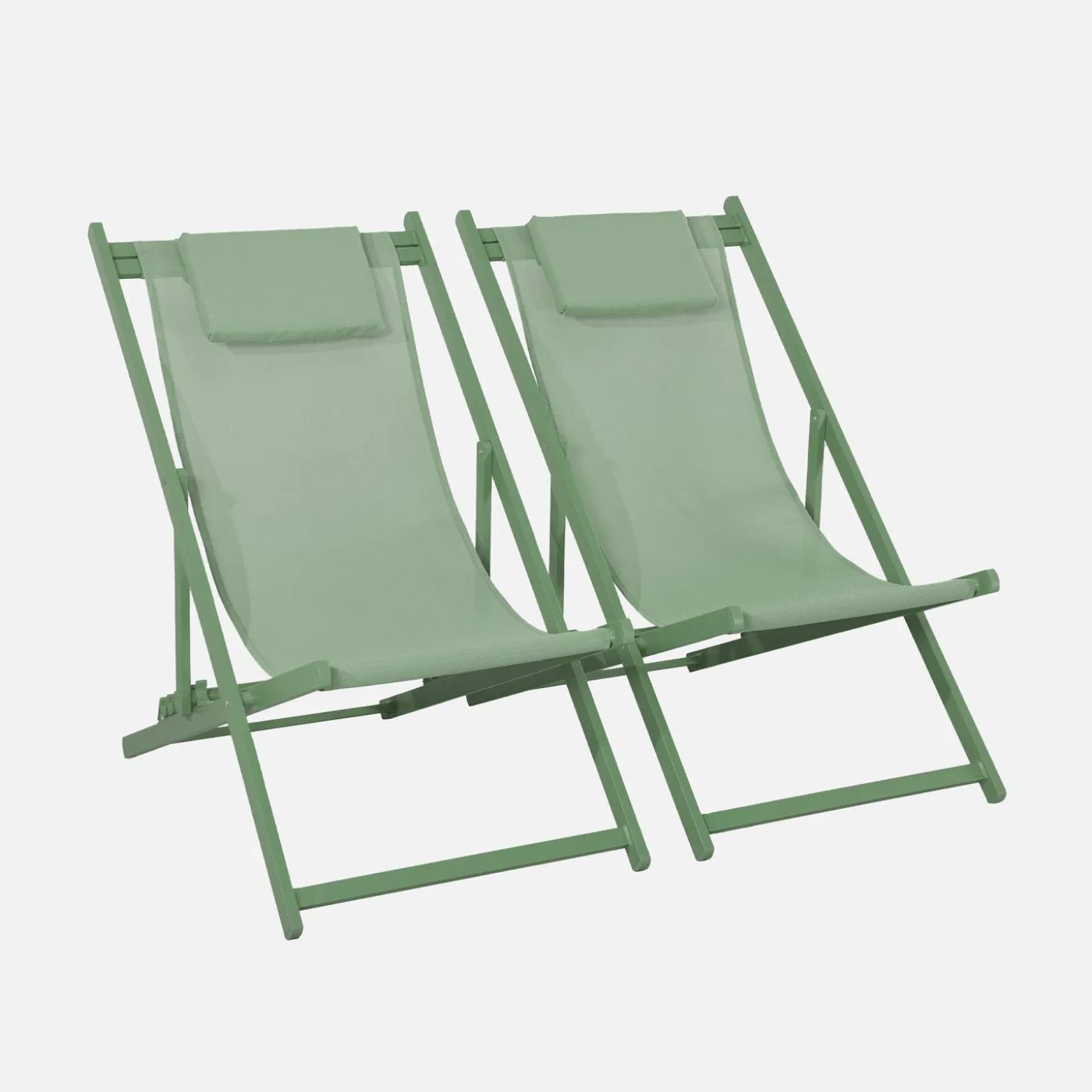 2er-Set Sonnenliegen aus Aluminium, mehrfach verstellbar