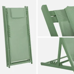 2er-Set Sonnenliegen aus Aluminium, mehrfach verstellbar
