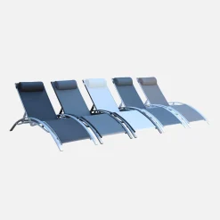 2er-Set Sonnenliegen aus Aluminium mehrfach verstellbar