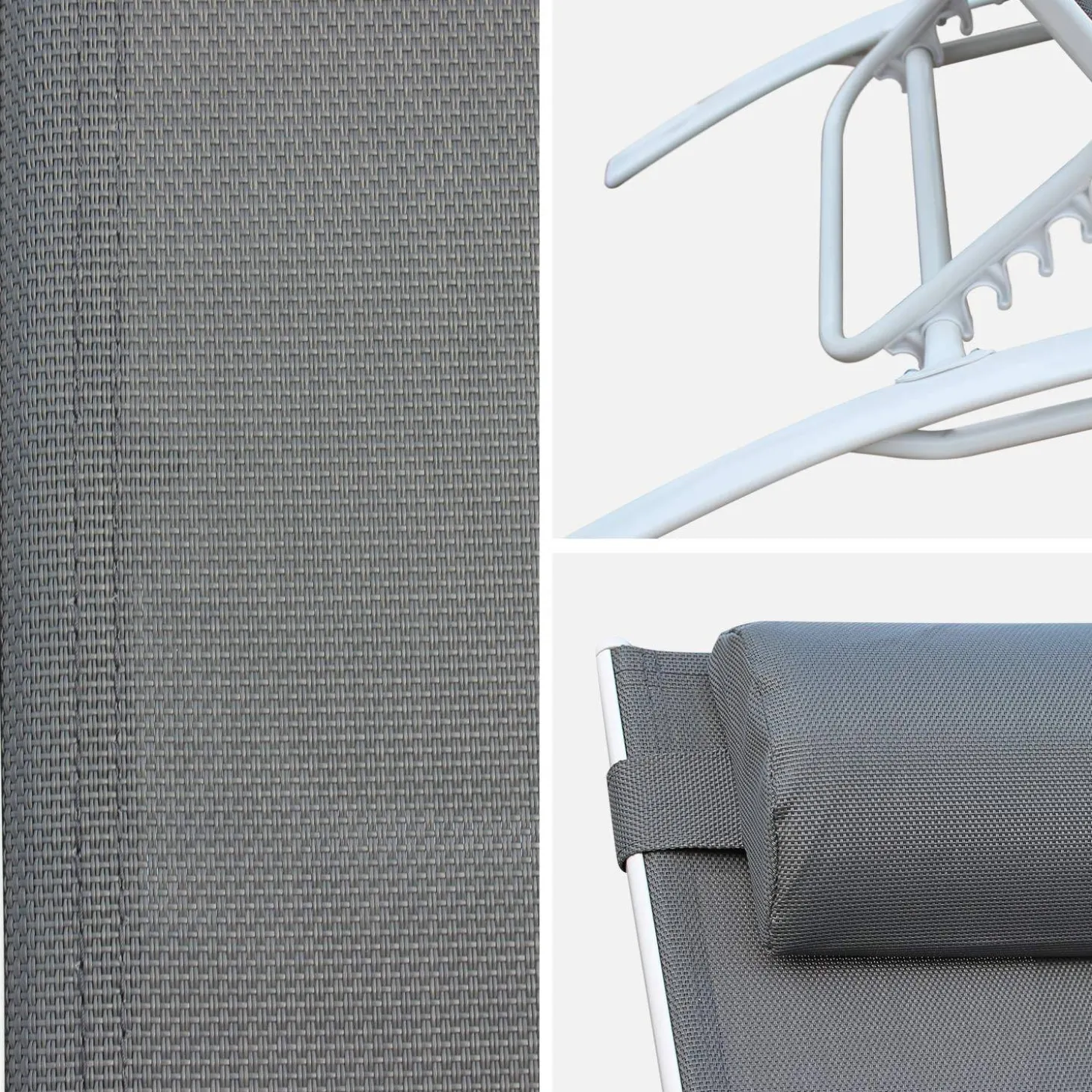2er-Set Sonnenliegen aus Aluminium mehrfach verstellbar