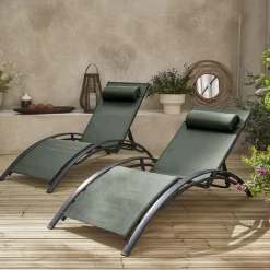 2er-Set Sonnenliegen aus Aluminium mehrfach verstellbar
