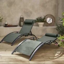 2er-Set Sonnenliegen aus Aluminium mehrfach verstellbar