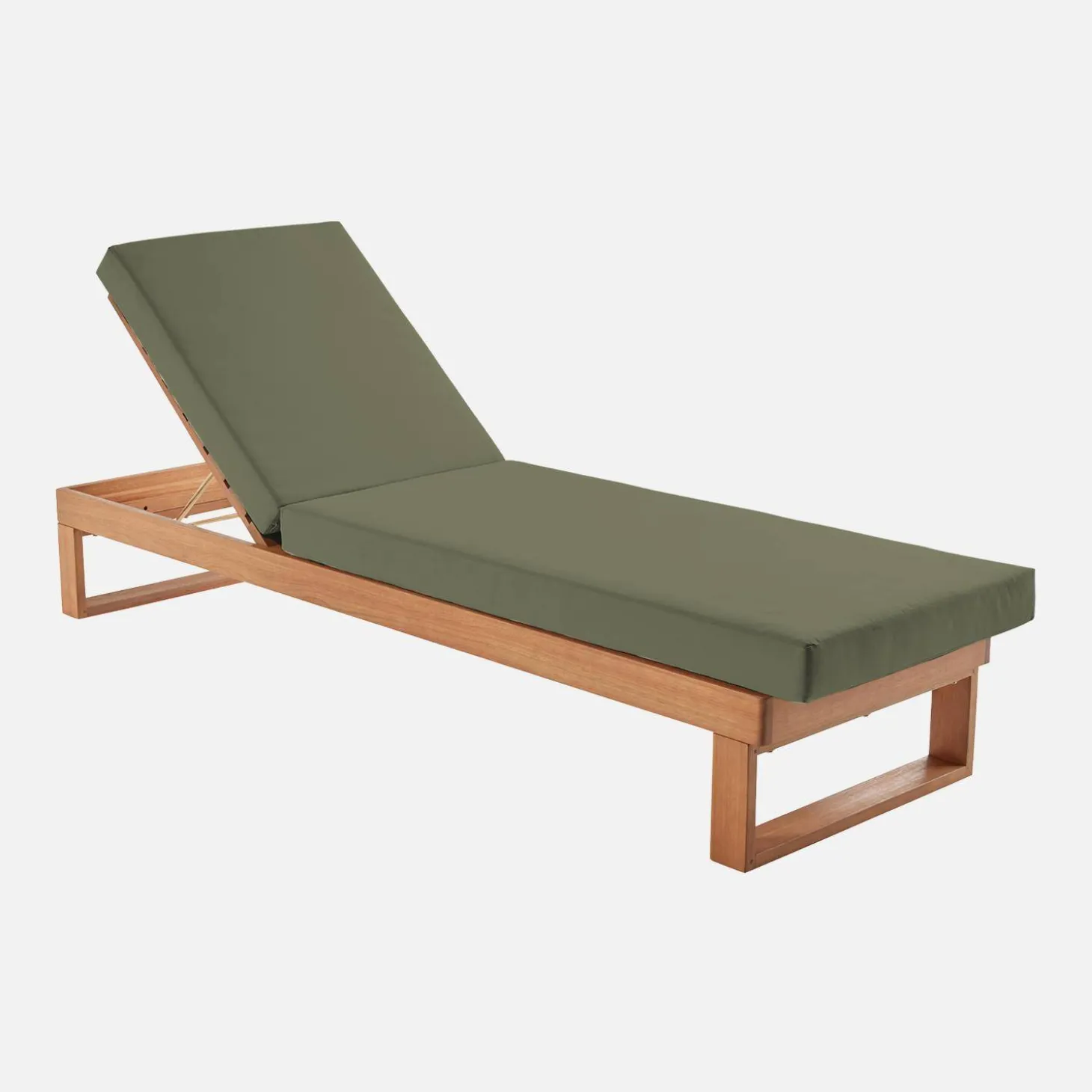 2er-Set Sonnenliegen aus Eukalyptus-Holz, verstellbar