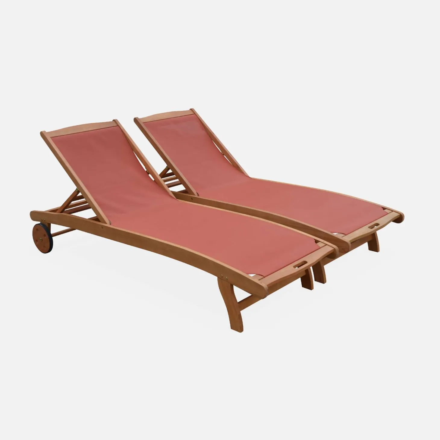 2er-Set Sonnenliegen aus Holz