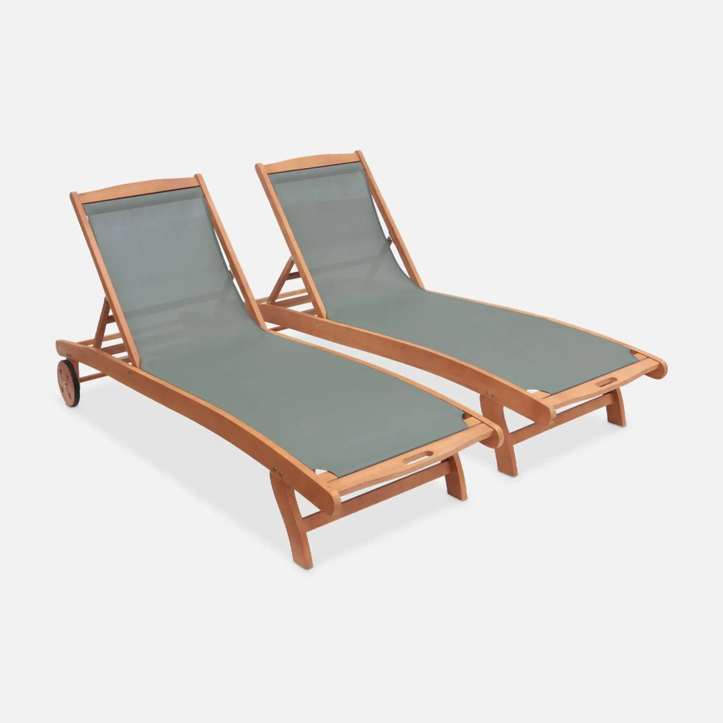 2er-Set Sonnenliegen aus Holz