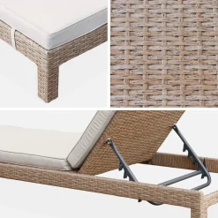 2er Set Sonnenliegen aus Polyrattan