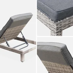 2er Set Sonnenliegen aus Polyrattan