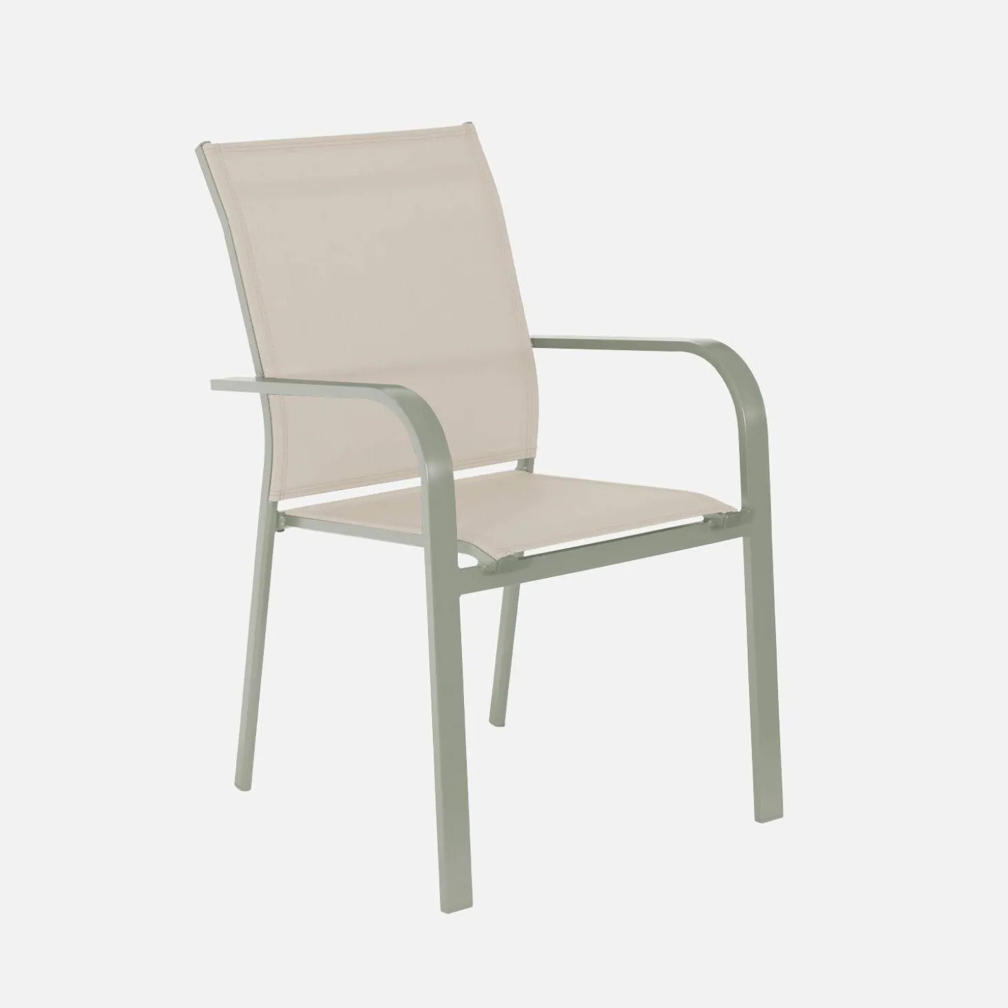 2er-Set stapelbare Gartensessel aus Aluminium und Textilene