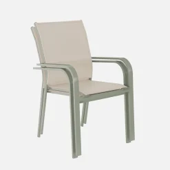 2er-Set stapelbare Gartensessel aus Aluminium und Textilene