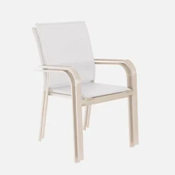 2er-Set stapelbare Gartensessel aus Aluminium und Textilene