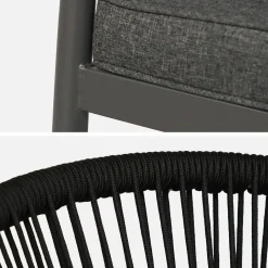 2er-Set stapelbare Gartensessel aus Stahl mit Seilbespannung