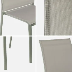 4er-Set stapelbare Gartenstühle aus Aluminium und Textilene