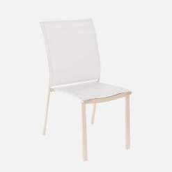 4er-Set stapelbare Gartenstühle aus Aluminium und Textilene