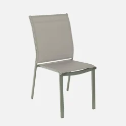 2er-Set stapelbare Gartenstühle aus Aluminium und Textilene