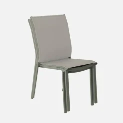 2er-Set stapelbare Gartenstühle aus Aluminium und Textilene