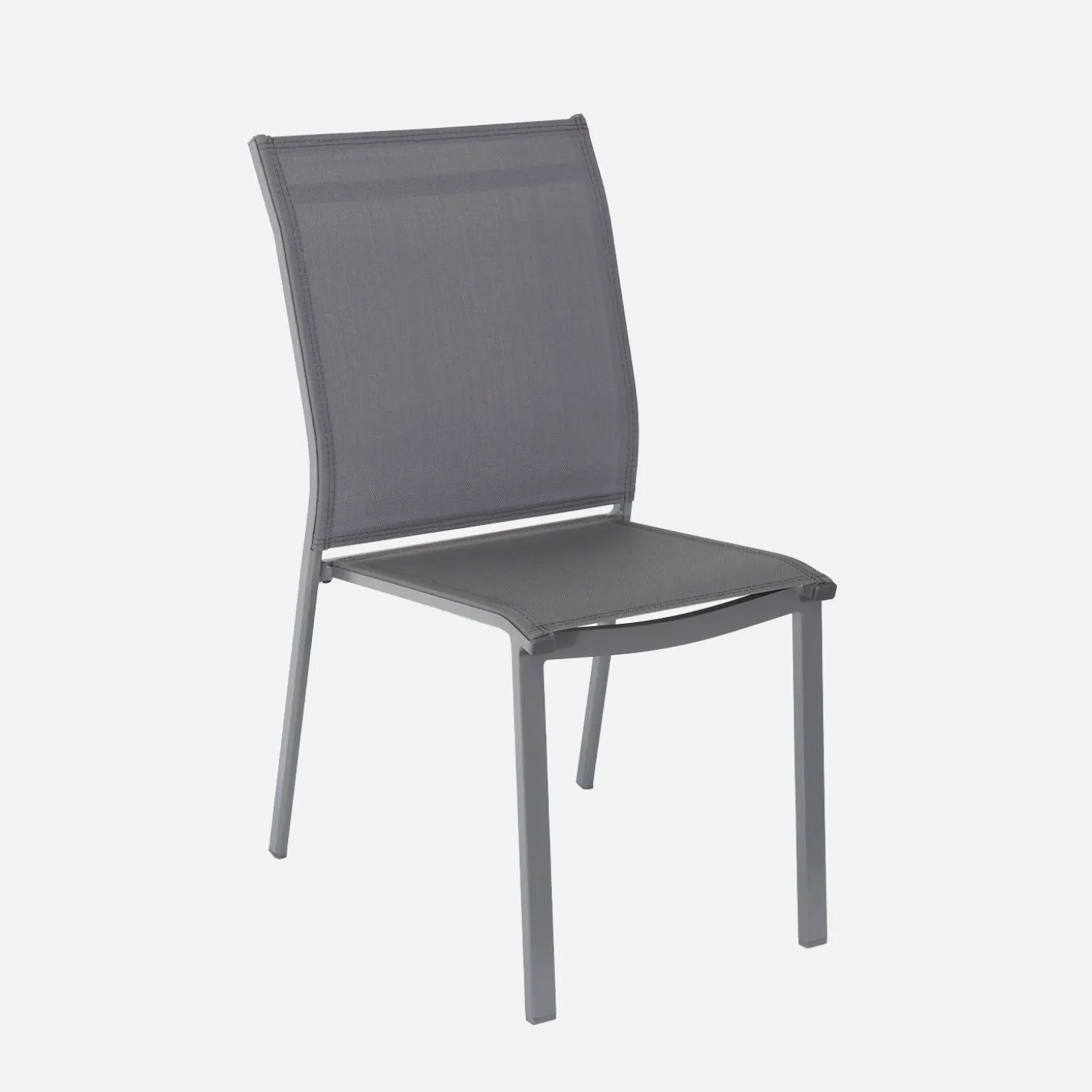 4er-Set stapelbare Gartenstühle aus Aluminium und Textilene