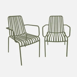 2er-Set stapelbare Gartenstühle aus Stahl