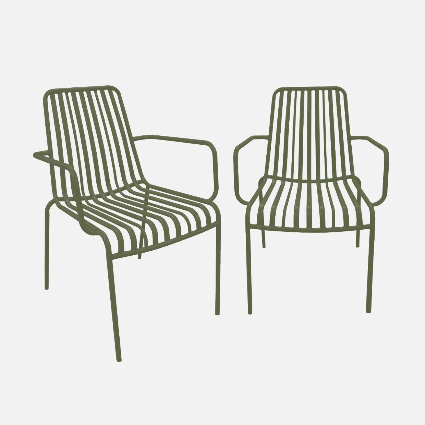 2er-Set stapelbare Gartenstühle aus Stahl