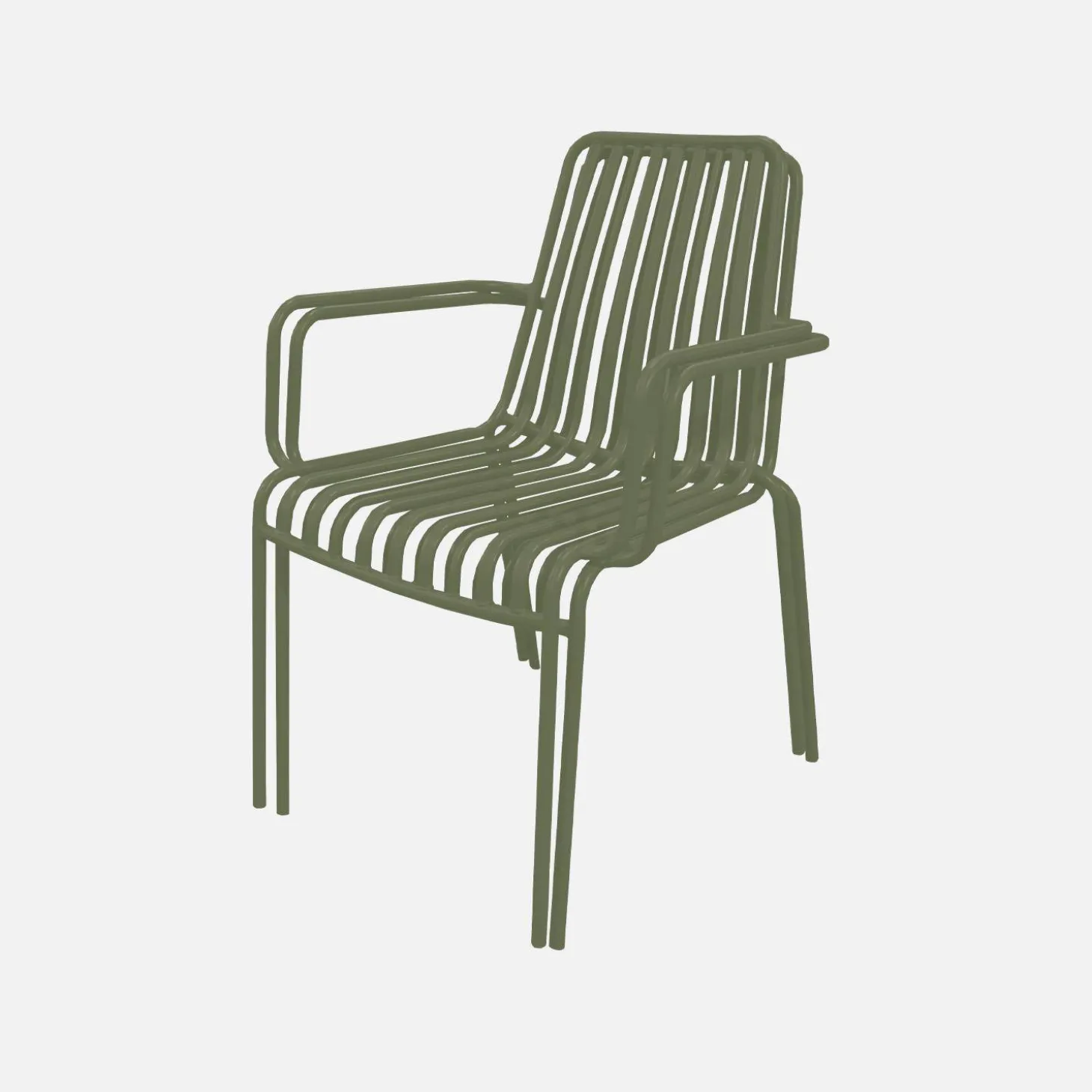 2er-Set stapelbare Gartenstühle aus Stahl