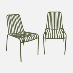2er-Set stapelbare Gartenstühle aus Stahl