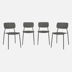 4er-Set stapelbare Gartenstühle aus Stahl und Kunststoff