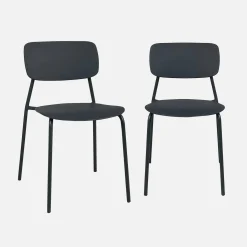 2er-Set stapelbare Gartenstühle aus Stahl und Kunststoff