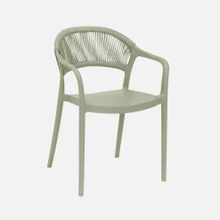 4er-Set stapelbare Gartenstühle mit Seiloptik
