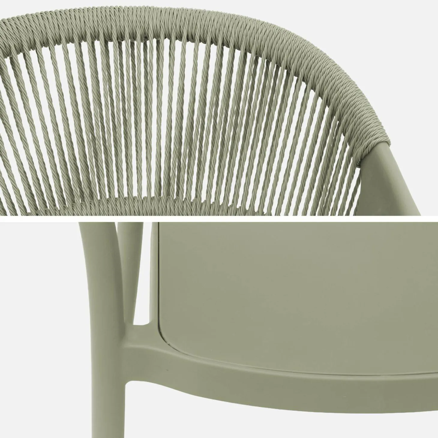 4er-Set stapelbare Gartenstühle mit Seiloptik