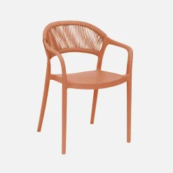 4er-Set stapelbare Gartenstühle mit Seiloptik