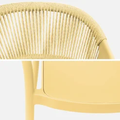 4er-Set stapelbare Gartenstühle mit Seiloptik